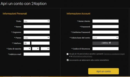 apri conto 24option